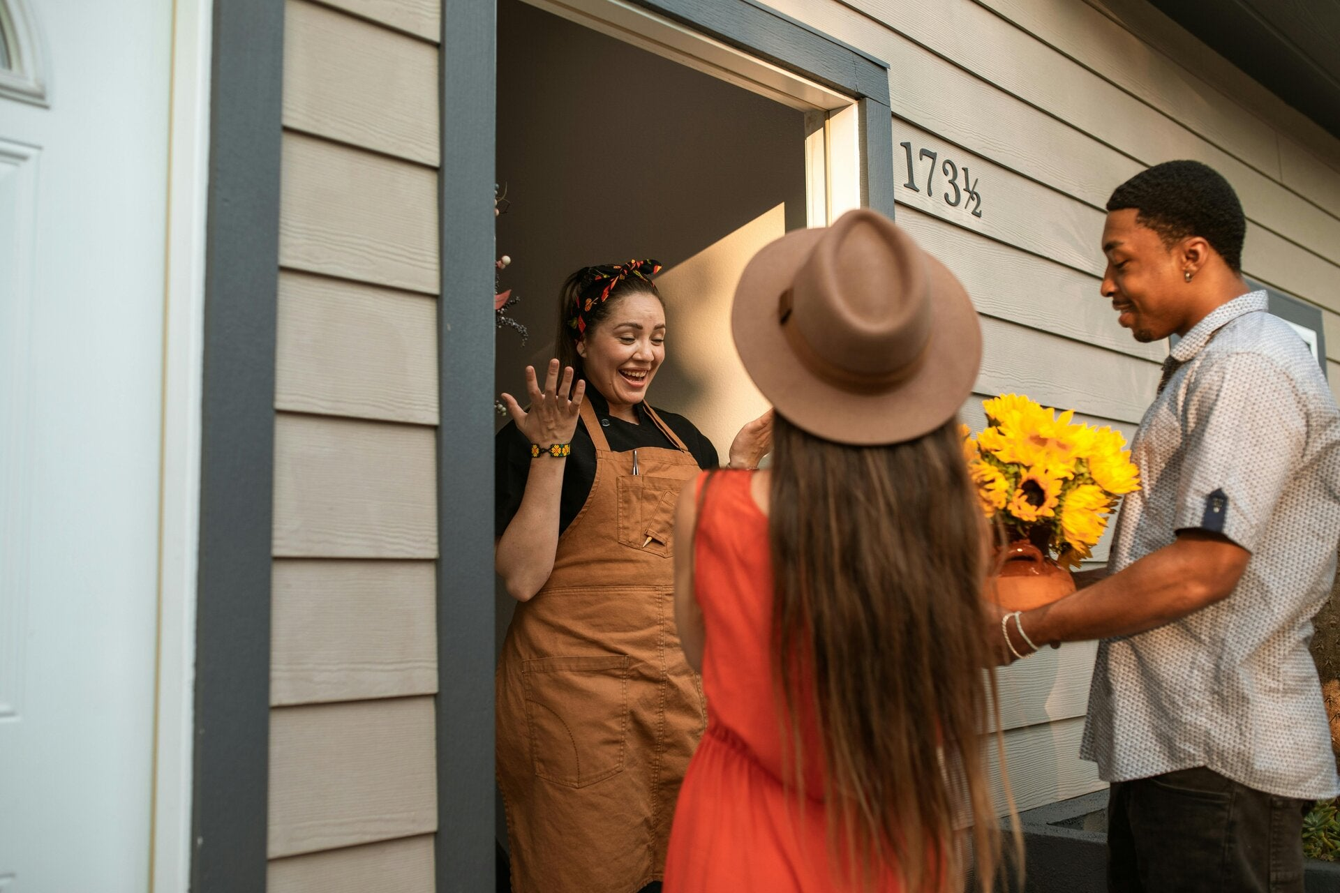 Stephany connecting with residents in the community